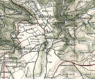 Rtenberg mit Bach und Altenberg. Ausschnitt aus einer Karte von 1908 (Mastab 1:50000)