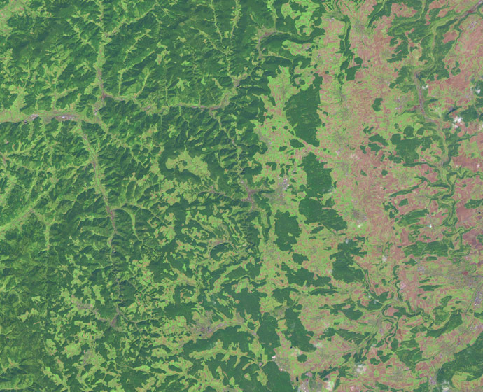 Satellitenaufnahme vom stlichen mittleren Schwarzwald